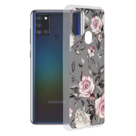 Husa pentru Samsung Galaxy A21s - Techsuit Marble Series - Bloom of Ruth Gray