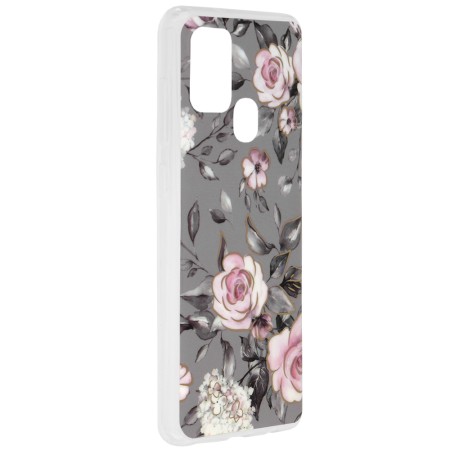 Husa pentru Samsung Galaxy A21s - Techsuit Marble Series - Bloom of Ruth Gray