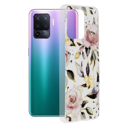 Husa pentru Oppo A94 4G / Reno5 Lite - Techsuit Marble Series - Chloe White