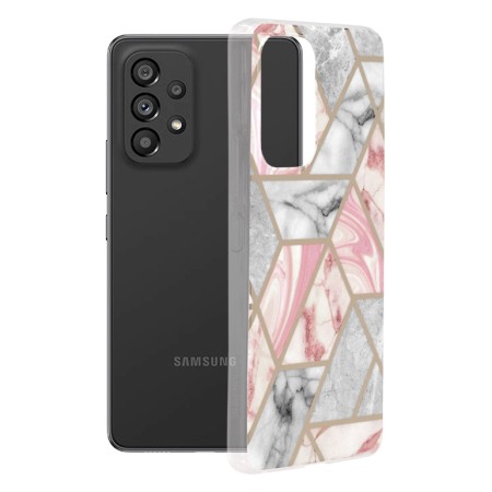 Husa pentru Samsung Galaxy A53 5G - Techsuit Marble Series - Pink Hex