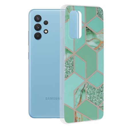 Husa pentru Samsung Galaxy A32 4G - Techsuit Marble Series - Green Hex