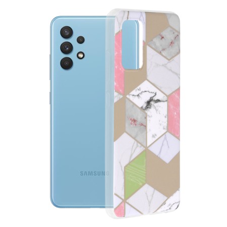 Husa pentru Samsung Galaxy A32 4G - Techsuit Marble Series - Purple Hex