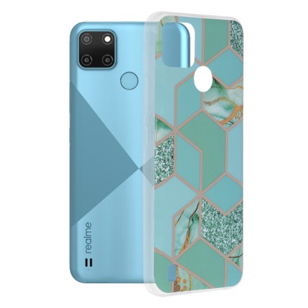 Husa pentru Realme C21Y / C25Y - Techsuit Marble Series - Green Hex