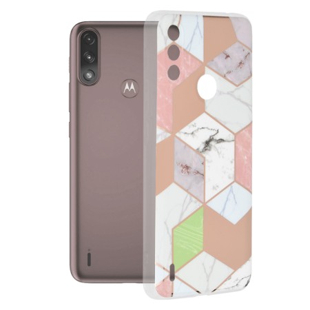 Husa pentru Motorola Moto E7 Power / Moto E7i Power - Techsuit Marble Series - Purple Hex