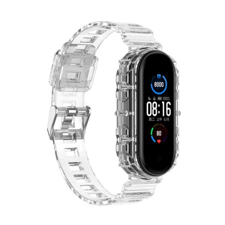 Curea pentru Xiaomi Mi Band 5 / 5 NFC / 6 / 6 NFC / Amazfit Band 5 - Techsuit Watchband (W017) - Clear