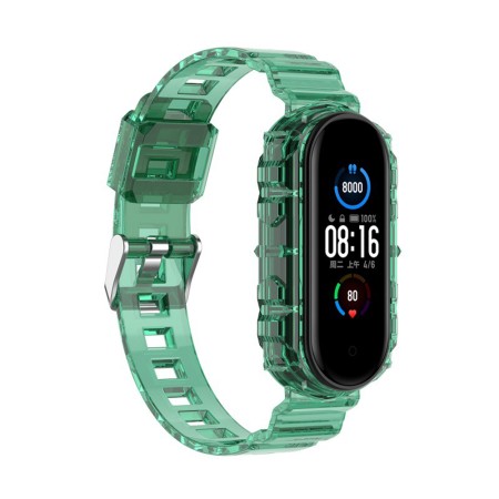 Curea pentru Xiaomi Mi Band 5 / 5 NFC / 6 / 6 NFC / Amazfit Band 5 - Techsuit Watchband (W017) - Dark Green