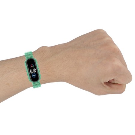 Curea pentru Xiaomi Mi Band 5 / 5 NFC / 6 / 6 NFC / Amazfit Band 5 - Techsuit Watchband (W017) - Dark Green