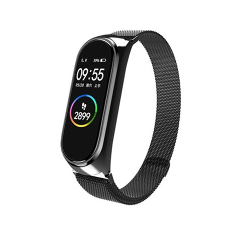 Curea pentru Xiaomi Mi Band 5 / 5 NFC / 6 / 6 NFC / Amazfit Band 5 - Techsuit Watchband (W019) - Black