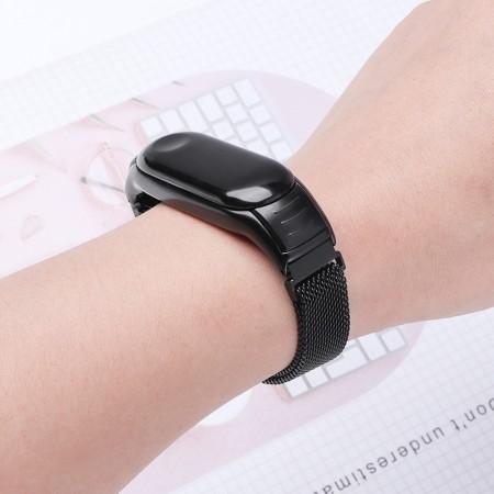 Curea pentru Xiaomi Mi Band 5 / 5 NFC / 6 / 6 NFC / Amazfit Band 5 - Techsuit Watchband (W019) - Black