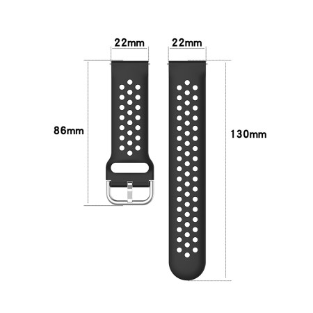 Curea pentru Samsung Galaxy Watch (46mm) / Gear S3, Huawei Watch GT / GT 2 / GT 2e / GT 2 Pro / GT 3 (46 mm) - Techsuit Watchband 22mm (W004) - Black