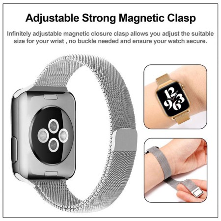 Curea pentru Apple Watch 1/2/3/4/5/6/7/8/9/SE/SE 2/Ultra/Ultra 2 (42/44/45/49mm) - Techsuit Watchband (W034) - Silver