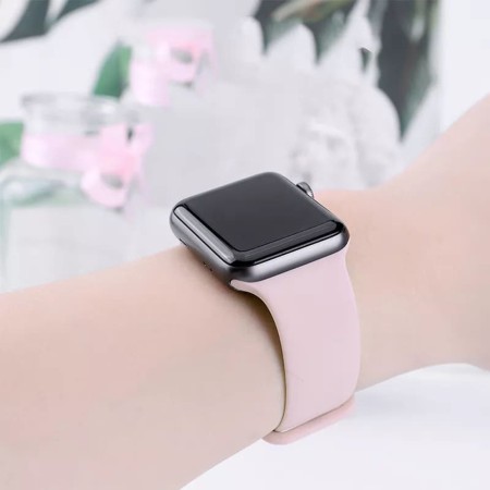 Curea pentru Apple Watch 1/2/3/4/5/6/7/8/9/SE/SE 2 (38/40/41mm) - Techsuit Watchband (W031) - Light Pink