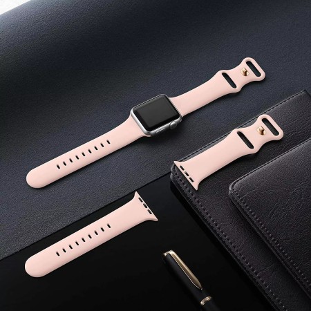 Curea pentru Apple Watch 1/2/3/4/5/6/7/8/9/SE/SE 2 (38/40/41mm) - Techsuit Watchband (W031) - Light Pink