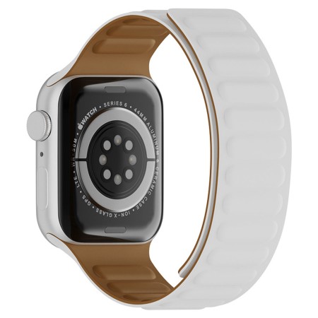 Curea pentru Apple Watch 1/2/3/4/5/6/7/8/9/SE/SE 2 (38/40/41mm) - Techsuit Watchband (W035) - White