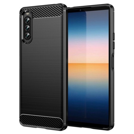 Husa pentru Sony Xperia 10 IV - Techsuit Carbon Silicone - Black