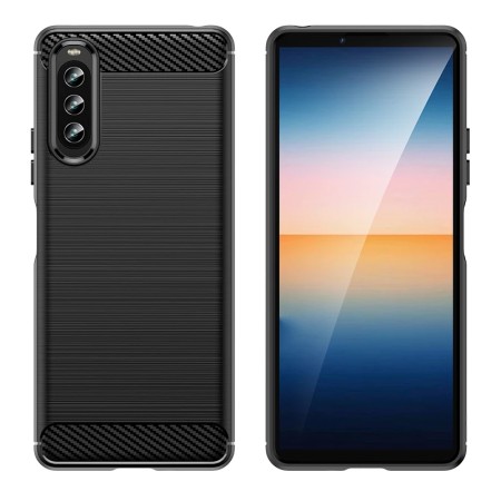 Husa pentru Sony Xperia 10 IV - Techsuit Carbon Silicone - Black