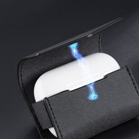 Husa pentru AirPods 3 (2021) - Dux Ducis Leather Case - Black