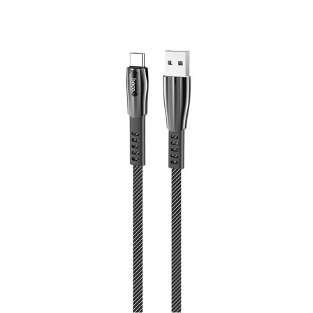 Cablu de Date USB-A la Type-C 2.4A, 1.2m - Hoco Splendor (U70) - Grey