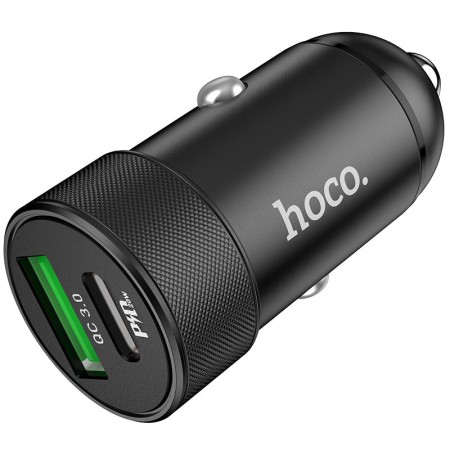 Incarcator Auto USB, QC3.0, 18W, Type-C, PD20W - Hoco (Z32B Speed Up) - Black