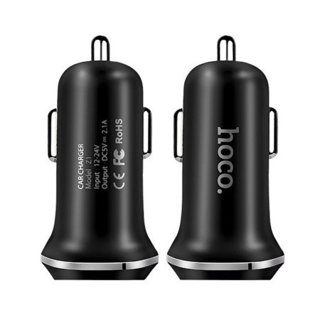 Incarcator Auto 2xUSB-A, 10.5W, 2.1A - Hoco (Z1) - Black