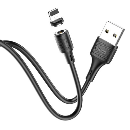 Cablu de Incarcare Magnetic USB-A la Lightning 12W, 2.4A, 1m - Hoco Sereno (X52) - Black