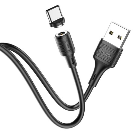 Cablu de Incarcare Magnetic USB-A la Type-C 12W, 2.4A, 1m - Hoco Sereno (X52) - Black