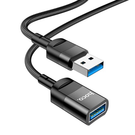 Cablu Adaptor USB la USB 3A, 5Gbps, 1.2m - Hoco (U107) - Black