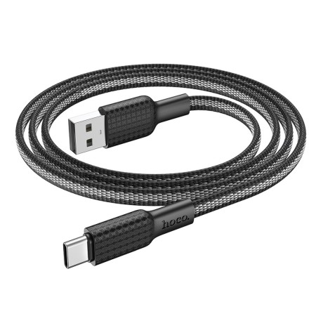 Cablu de Date USB la Type-C PD 60W, 3A, 1m - Hoco Jaeger (X69) - Black / White