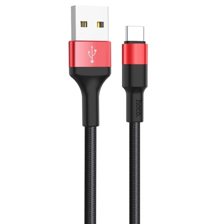 Cablu de Date USB-A la Type-C 10W, 2A, 1m - Hoco Xpress charge (X26) - Black / Red