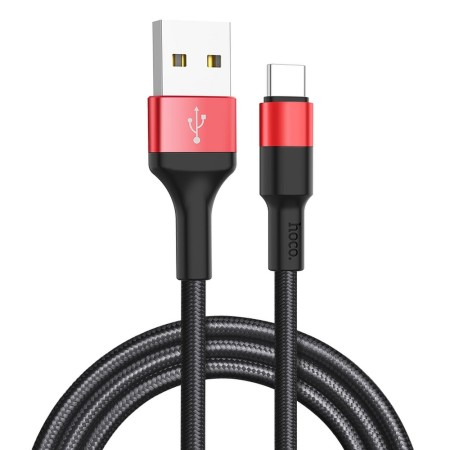 Cablu de Date USB-A la Type-C 10W, 2A, 1m - Hoco Xpress charge (X26) - Black / Red