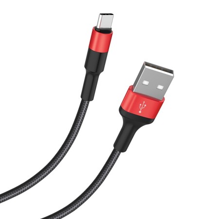 Cablu de Date USB-A la Type-C 10W, 2A, 1m - Hoco Xpress charge (X26) - Black / Red