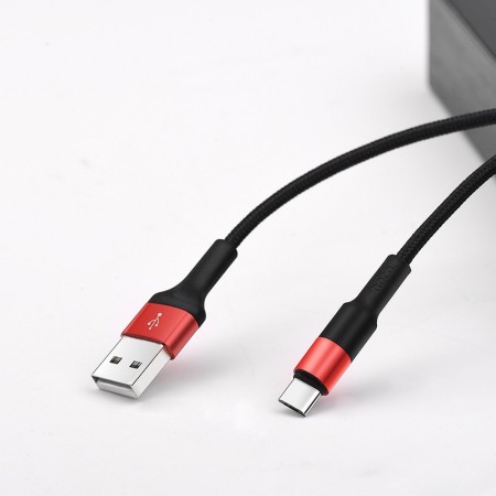 Cablu de Date USB-A la Type-C 10W, 2A, 1m - Hoco Xpress charge (X26) - Black / Red