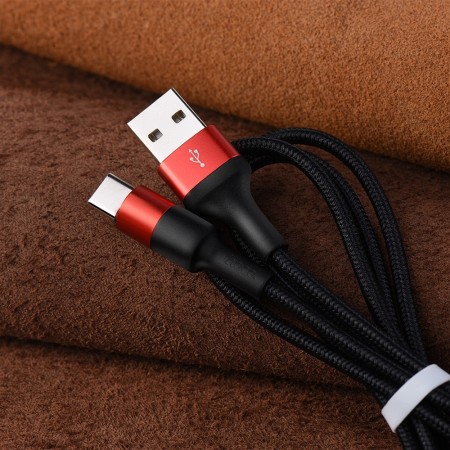 Cablu de Date USB-A la Type-C 10W, 2A, 1m - Hoco Xpress charge (X26) - Black / Red