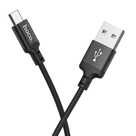 Cablu de Date USB-A la Micro-USB 2.4A, 2m - Hoco Times Speed (X14) - Black