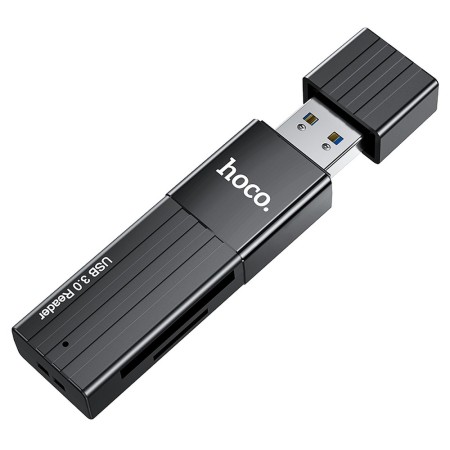 Cititor de Carduri USB, TF, SD - Hoco Mindful (HB20) - Black