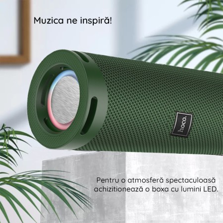 Boxa Portabila Bluetooth 5.1, 2x5W - Hoco Dazzling pulse (HC9) - Grey