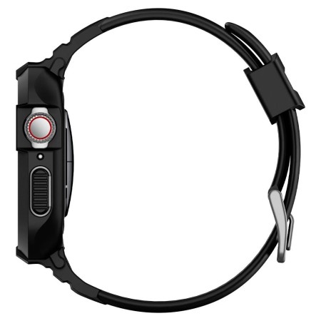 Husa pentru Apple Watch 4/5/6/7/8/9/SE/SE 2 (40/41mm) + Curea - Spigen Rugged Armor Pro - Black