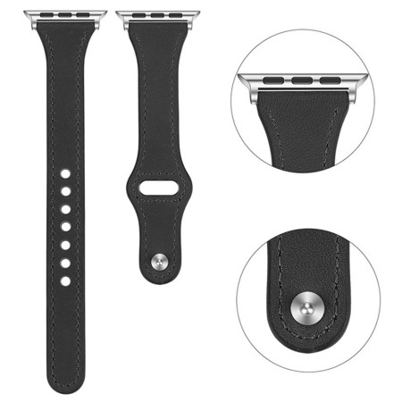 Curea dama pentru Apple Watch 1/2/3/4/5/6/7/8/9/SE/SE 2 (38/40/41mm) - Techsuit Watchband (W033) - Black