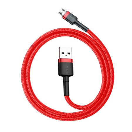 Cablu de Date USB la Micro-USB, 1.5A, 2m - Baseus Cafule (CAMKLF-C09) - Red