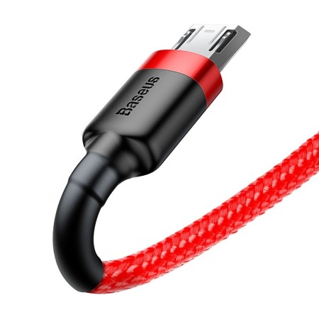 Cablu de Date USB la Micro-USB, 1.5A, 2m - Baseus Cafule (CAMKLF-C09) - Red