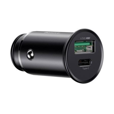 Incarcator Auto VOOC, USB, QC3.0, USB-C PD30W - Baseus Circular Metal PPS (CCYS-C01) - Black