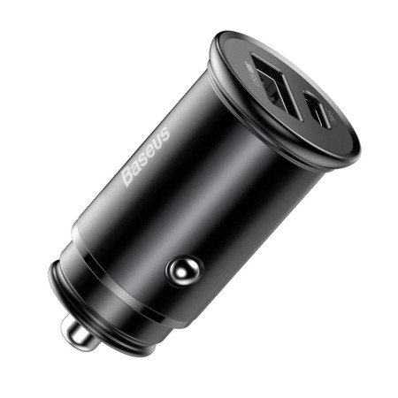 Incarcator Auto VOOC, USB, QC3.0, USB-C PD30W - Baseus Circular Metal PPS (CCYS-C01) - Black