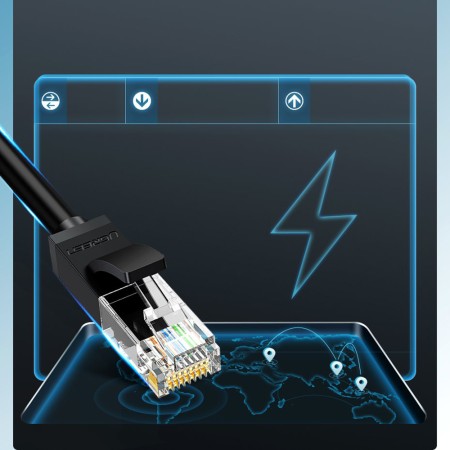 Cablu de Internet RJ45 la RJ45 Cat 6 1000Mbps, 5m - Ugreen (20162) - Black