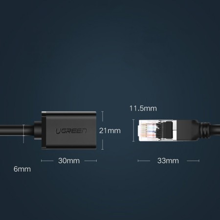 Cablu RJ45 la RJ45 Cat 6 10Gbps, 2m - Ugreen (11281) - Black