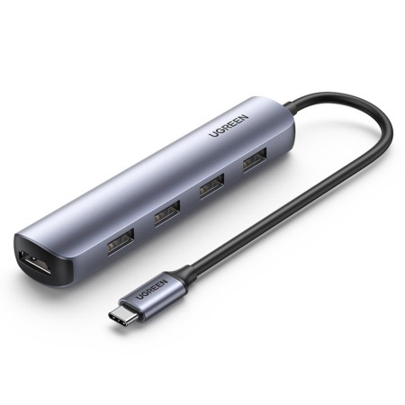 Hub Type-C la 4xUSB 3.0, HDMI 4kat30Hz, 5Gbps - Ugreen (20197) - Gray