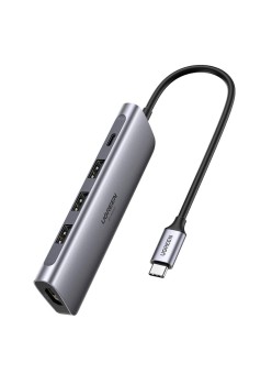 Hub Type-C la 3xUSB 3.0, HDMI, Type-C PD100W, 4k*2kat60Hz - Ugreen (70495) - Space Gray