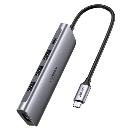 Hub Type-C la 3xUSB 3.0, HDMI, Type-C PD100W, 4k*2kat60Hz - Ugreen (70495) - Space Gray