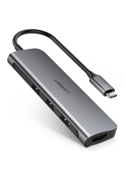 Hub Type-C la 3xUSB 3.0, HDMI, Type-C PD100W, 4kat30Hz - Ugreen (50209) - Gray