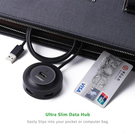 Hub USB-A la 4x USB-A 2.0, Micro-USB 1m - Ugreen (20277) - Black