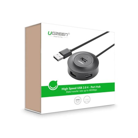 Hub USB-A la 4x USB-A 2.0, Micro-USB 1m - Ugreen (20277) - Black